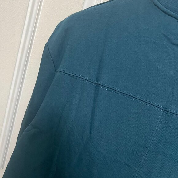 NWT All Saints Mens Sweatshirt Blue Jumper Sweater Raven Crew Ramskull Top SZ S - Picture 4 of 8